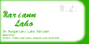 mariann laho business card